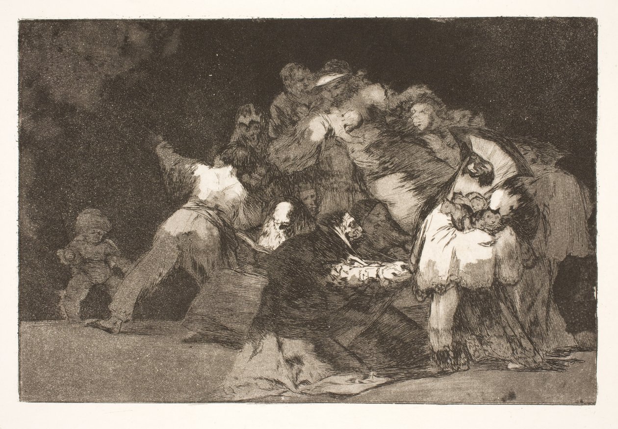 Dwaasheid in het algemeen (De klauwen van de kat en de kleren van de toegewijde / net zoals ondeugd vaak de gewoonten van de deugd aanneemt) door Francisco de Goya
