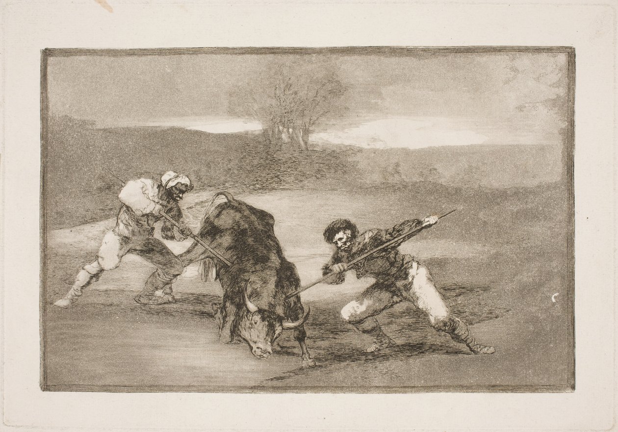 Een andere manier van jagen te voet door Francisco de Goya