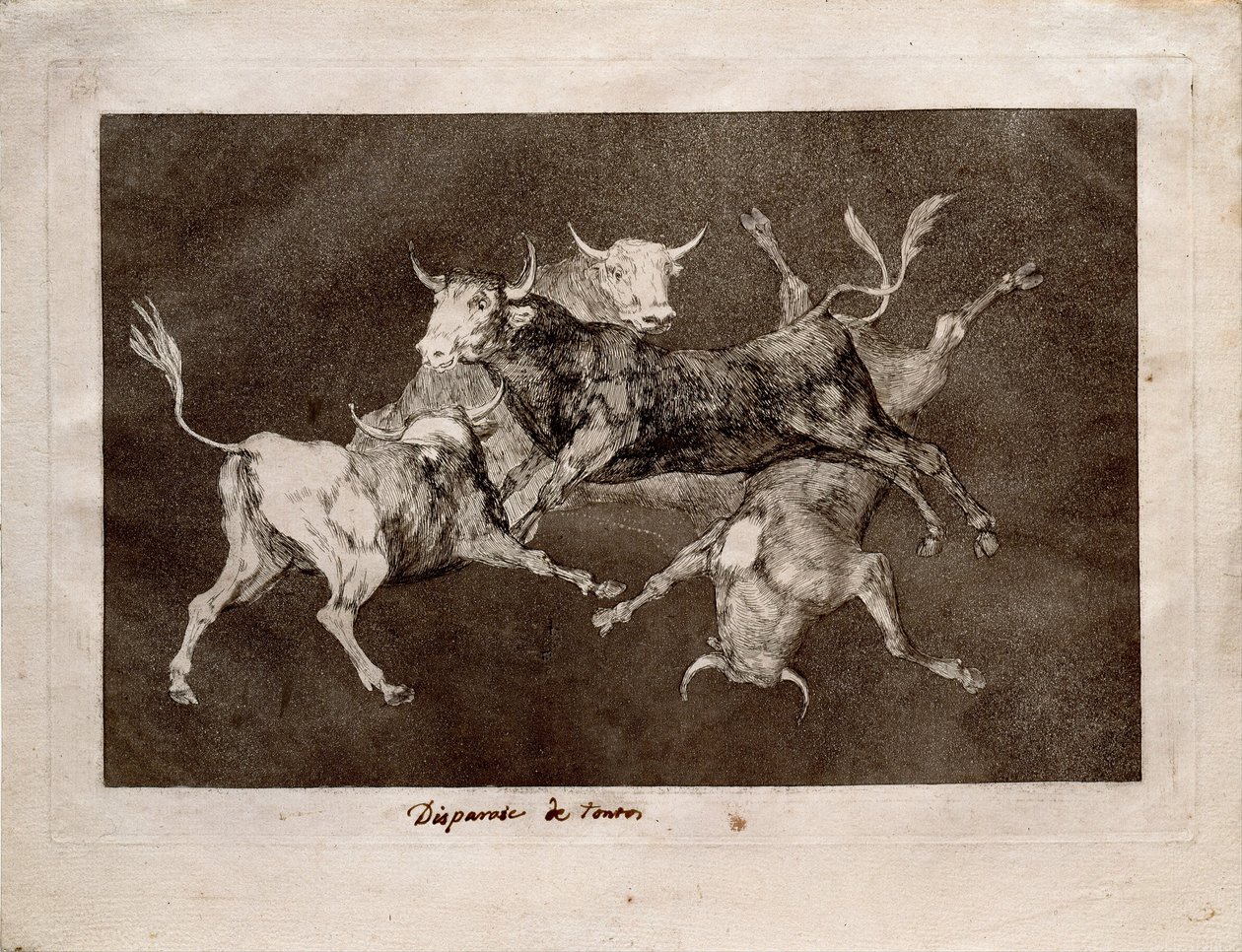 Fools Folly uit de serie Los Disparates Follies, 1815-1819 door Francisco de Goya