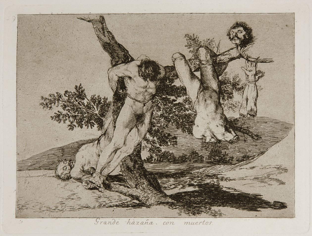 Grote heldendaad! Met doden! Plaat 39 uit De Rampen van de Oorlog door Francisco de Goya