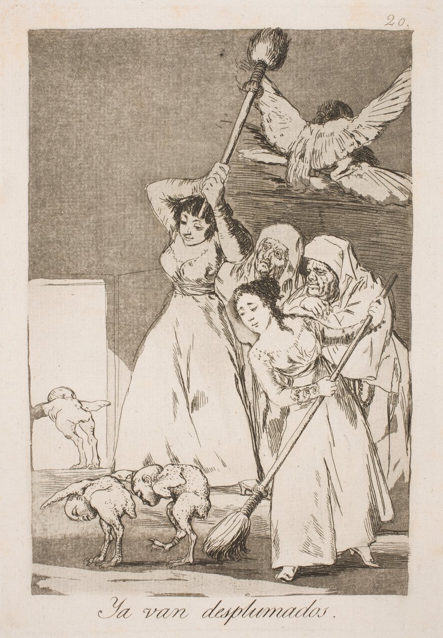 Hier zijn ze geplukt voor alle veren door Francisco de Goya