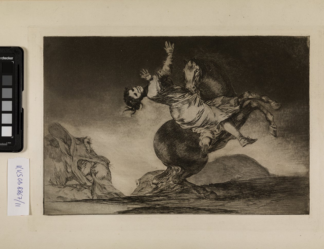 De paardenrover (Een vrouw en een paard, laat een ander ze temmen) door Francisco de Goya