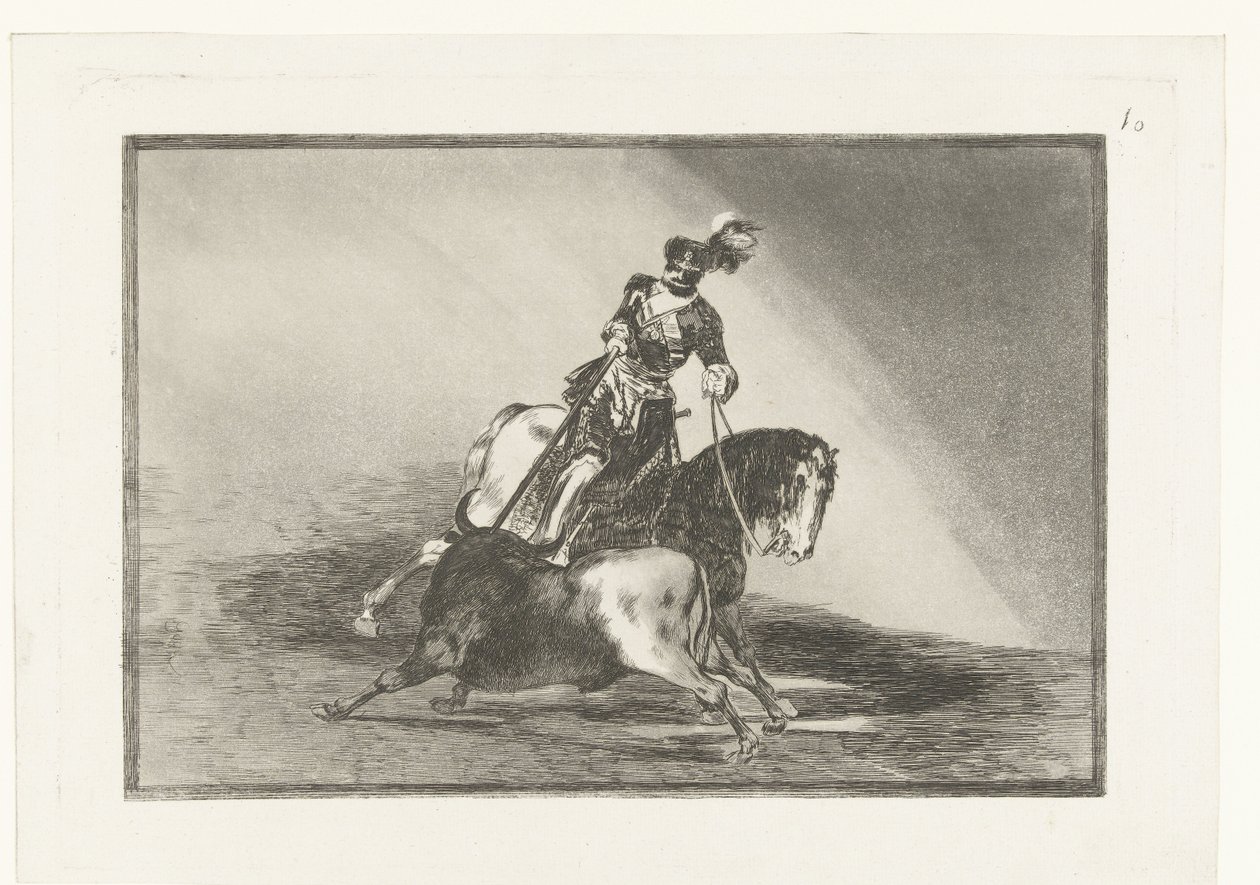 Keizer Karel V in gevecht met een stier door Francisco de Goya