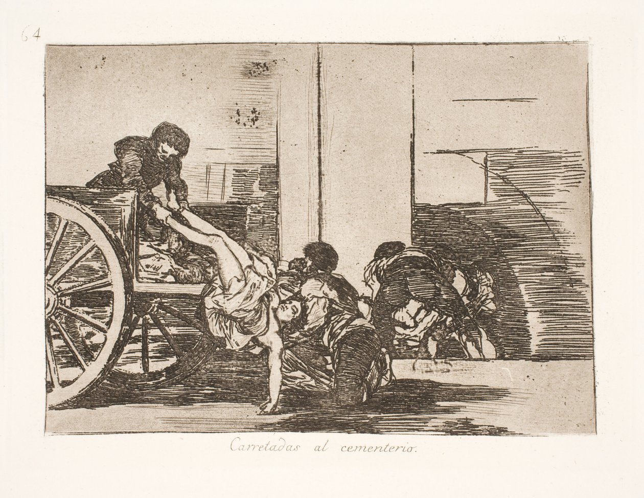 Op een kar naar het kerkhof gebracht (64) door Francisco de Goya