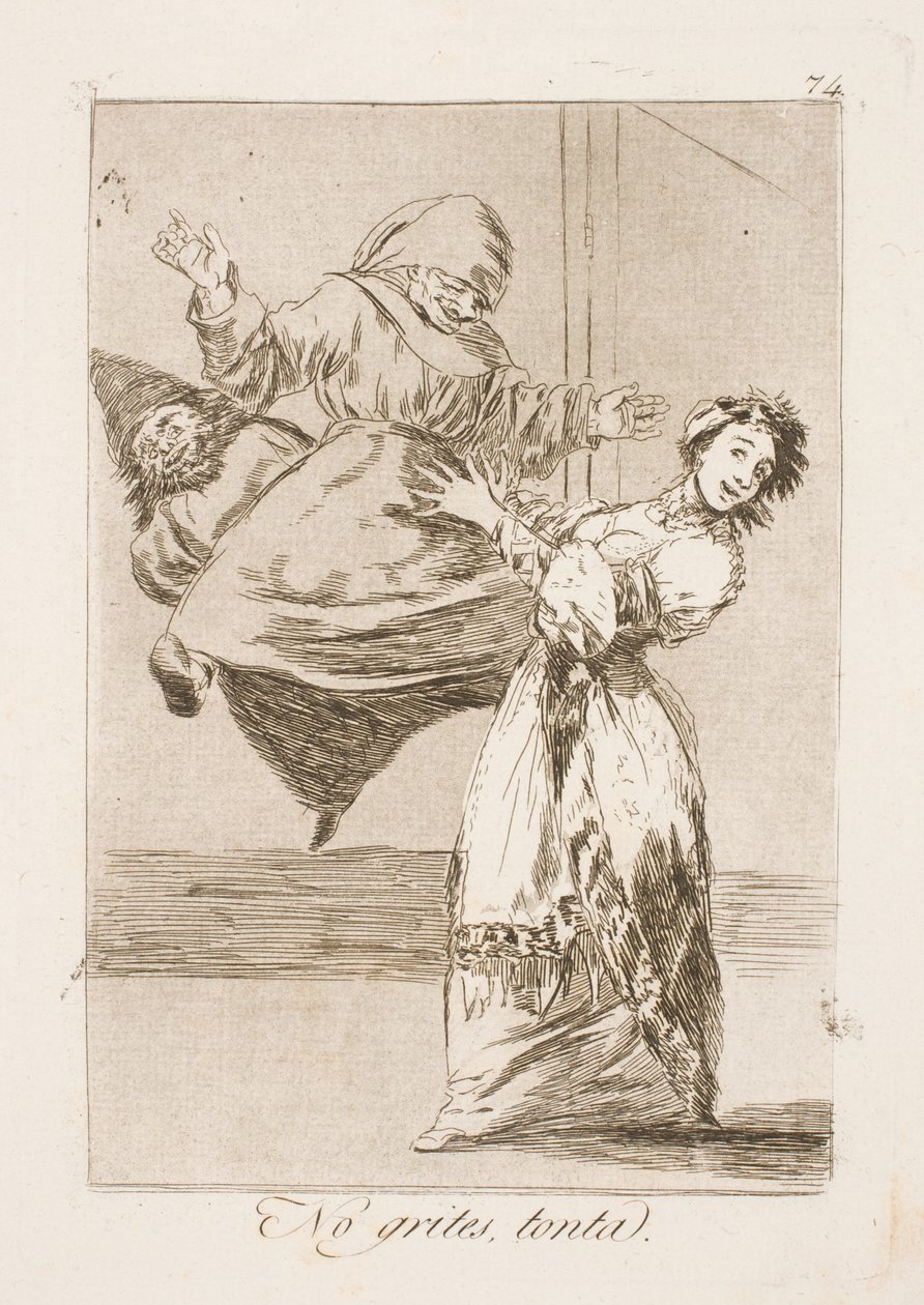 Hou op met schreeuwen, idioot! door Francisco de Goya