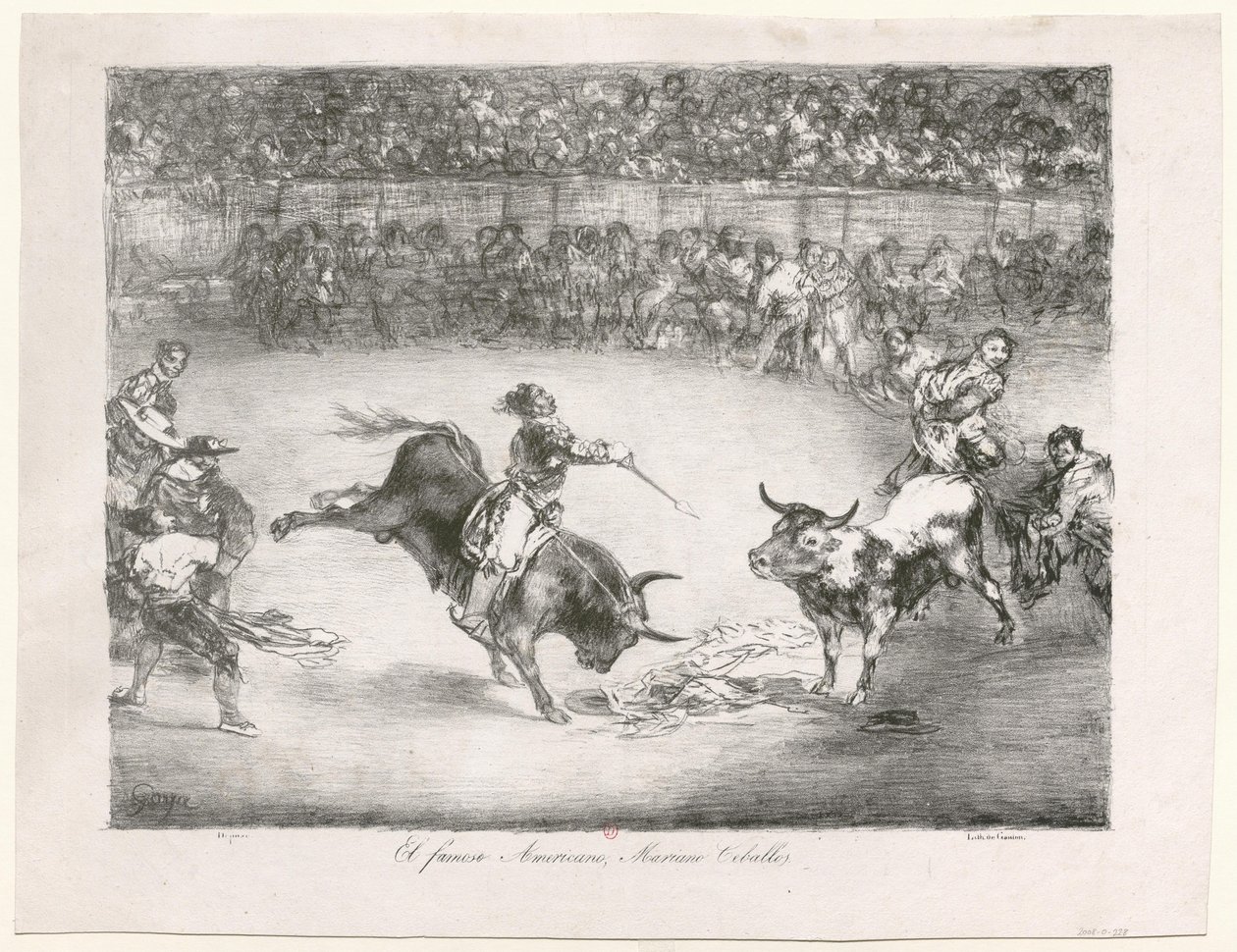[Les Taureaux de Bordeaux: De beroemde Amerikaan Mariano Ceballos] door Francisco de Goya