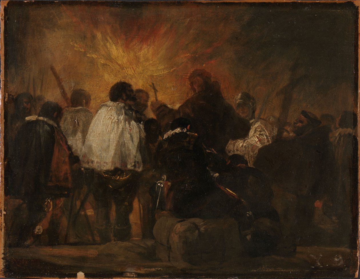 Nachttaferel uit de tijd van de Inquisitie door Francisco de Goya