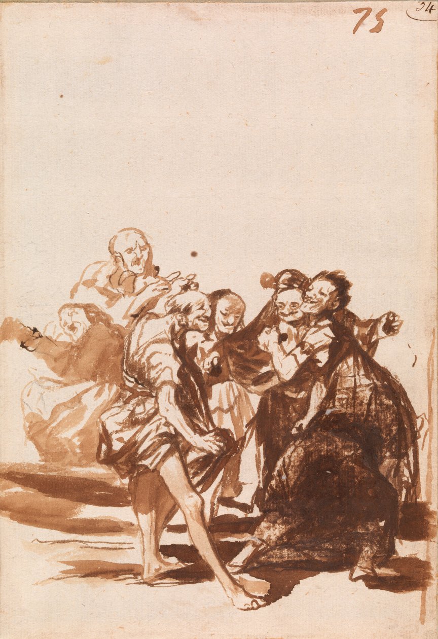 Oude Mensen Zingen en Dansen door Francisco de Goya