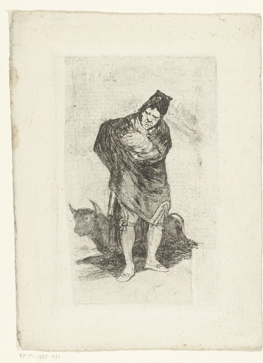 Oude stierenvechter door Francisco de Goya