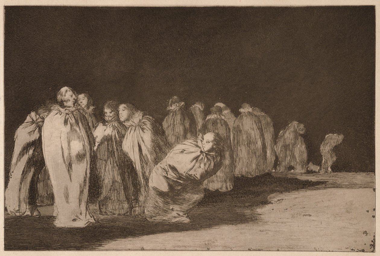Mensen in zakken (Los ensacados), uit de serie Los Disparates door Francisco de Goya