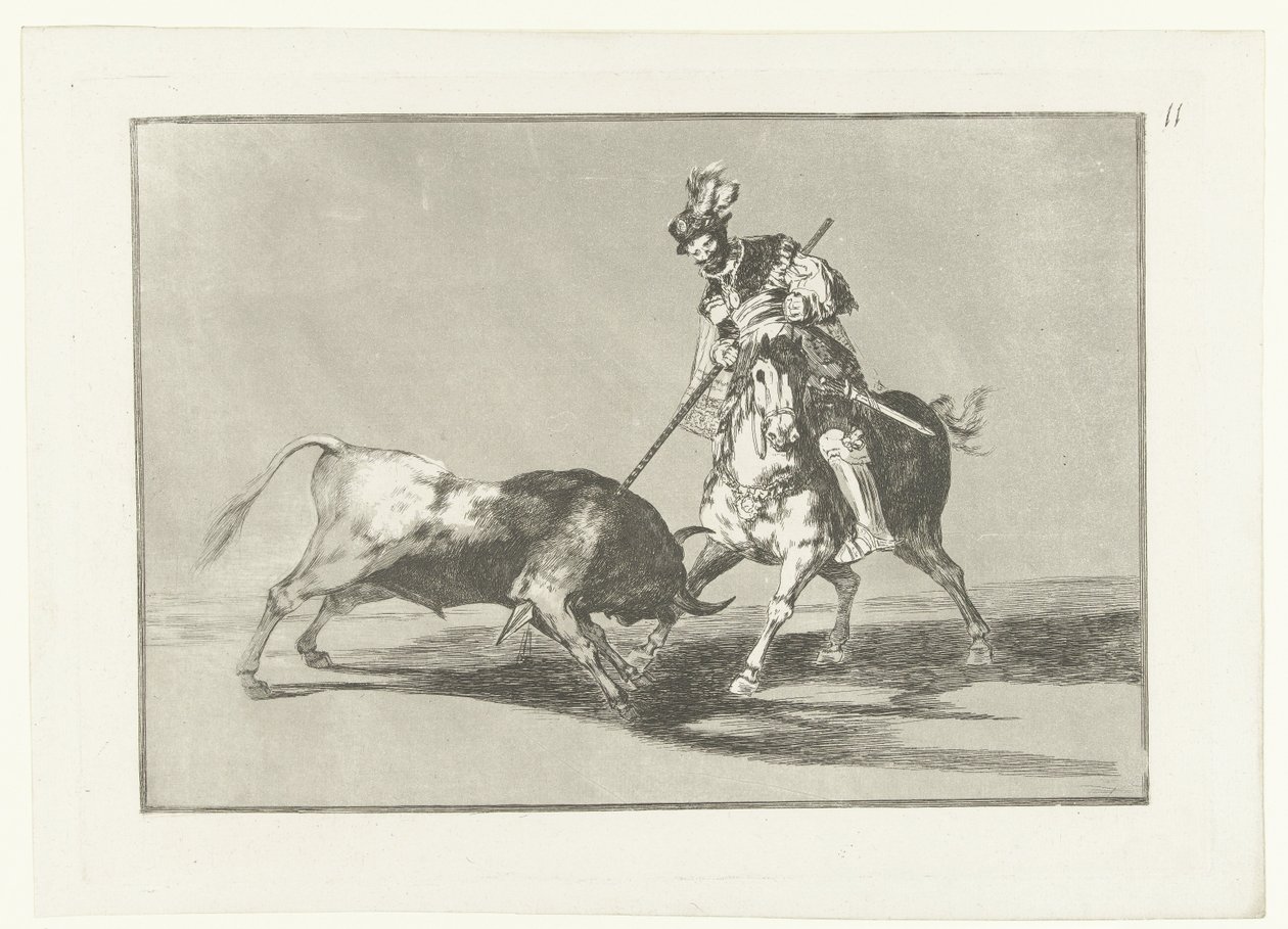 Rodrigo Díaz de Vivar verwondt een stier door Francisco de Goya
