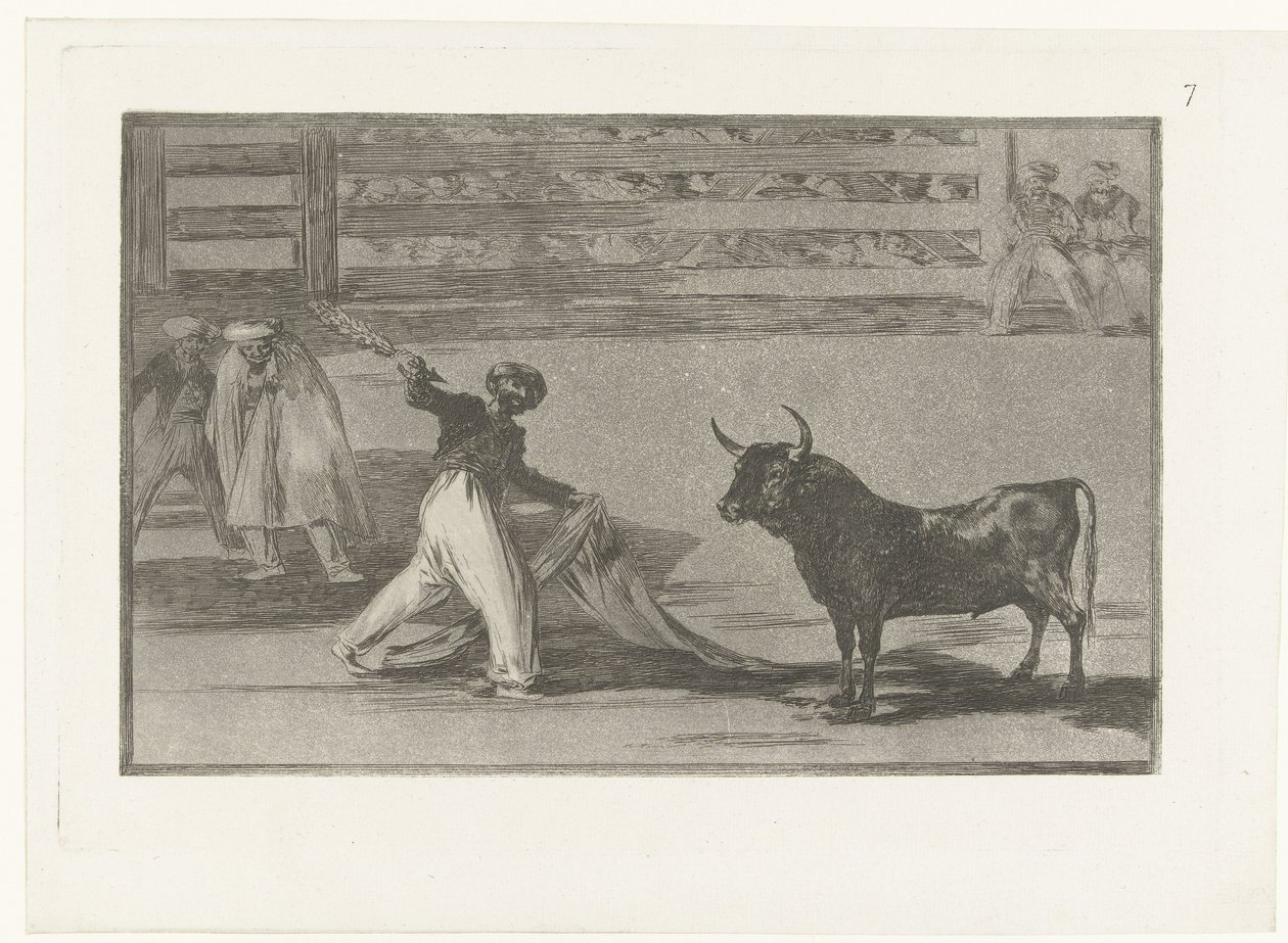 Stierenvechter met banderilla door Francisco de Goya