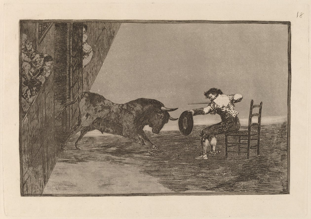 De Durf van Martincho in de Arena van Zaragoza door Francisco de Goya