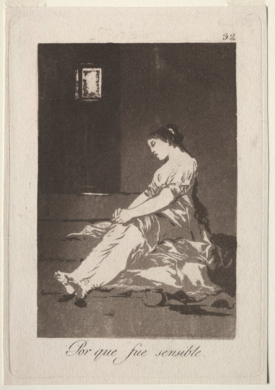 De Caprichos: Omdat ze vatbaar was, 1799 door Francisco de Goya