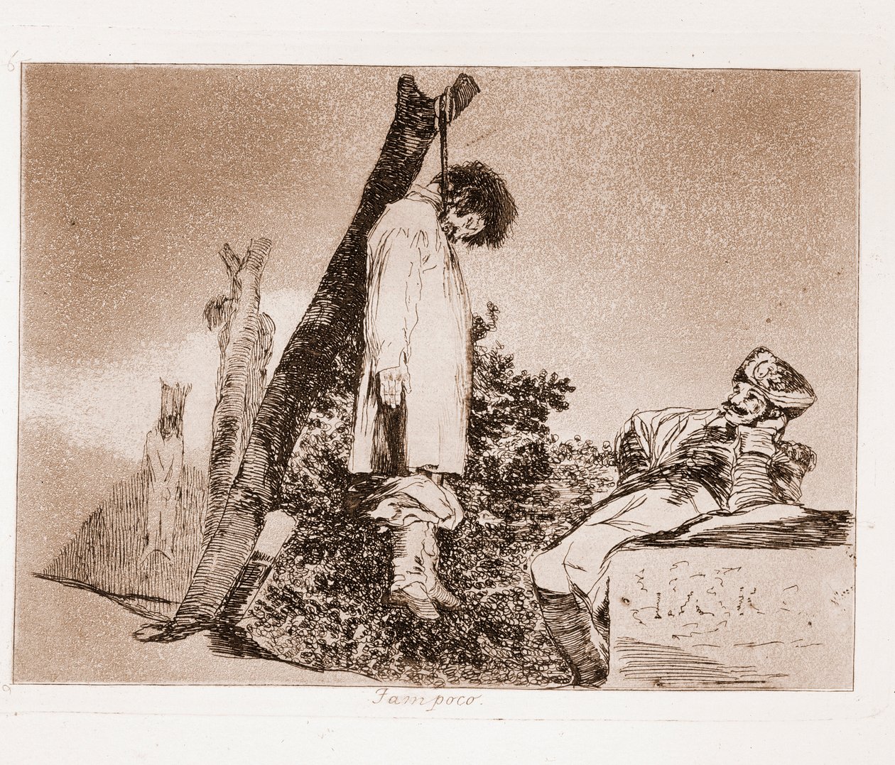 De rampen van de oorlog: Er is geen hoop (ets) door Francisco de Goya