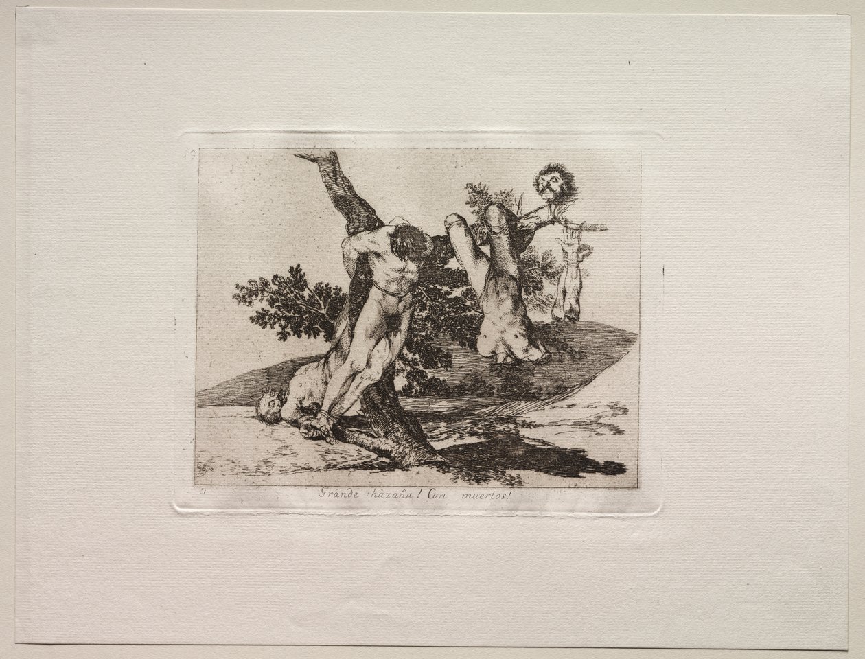 De Verschikkingen van de Oorlog: Een Heldendaad! Met Dode Mannen! door Francisco de Goya