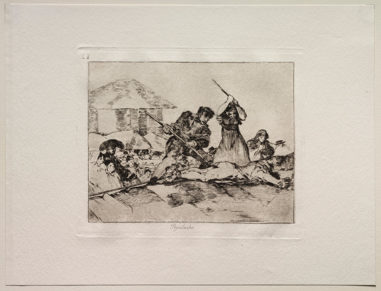 De Verschikkingen van de Oorlog: Gepeupel door Francisco de Goya