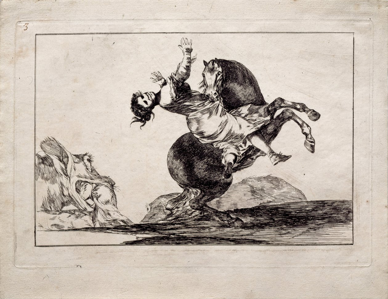 De Paardenontvoerder uit de serie Los Disparates Follies, 1815-1819 door Francisco de Goya