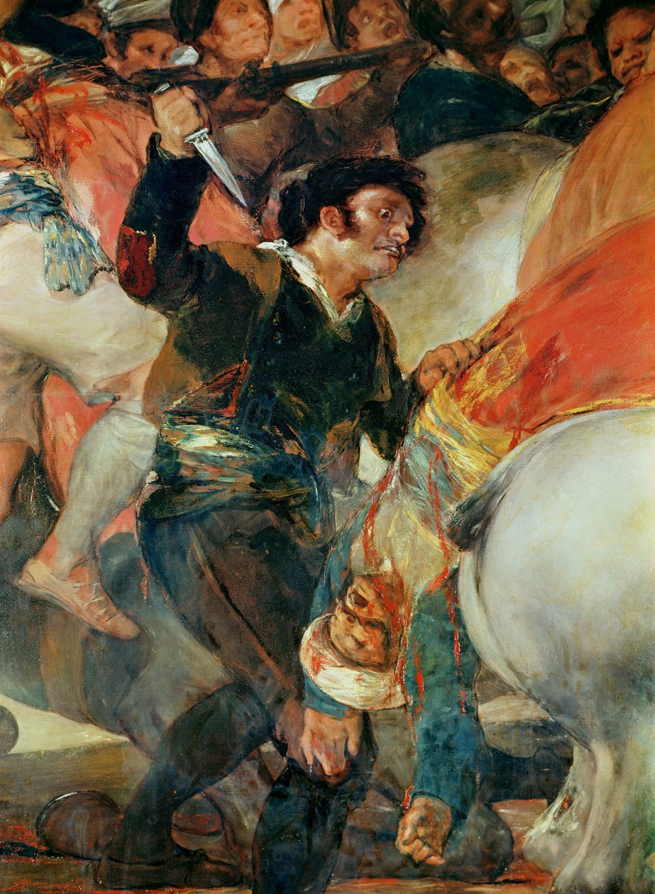 De tweede mei 1808. De opstand tegen de Mamelukse huurlingen, detail van een man met een dolk, 1814 door Francisco de Goya