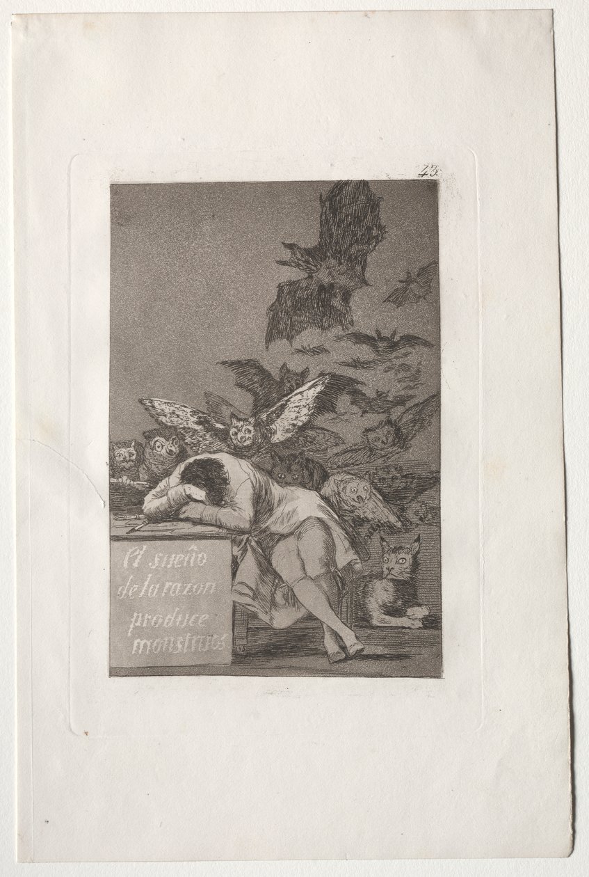 De slaap van de rede brengt monsters voort door Francisco de Goya