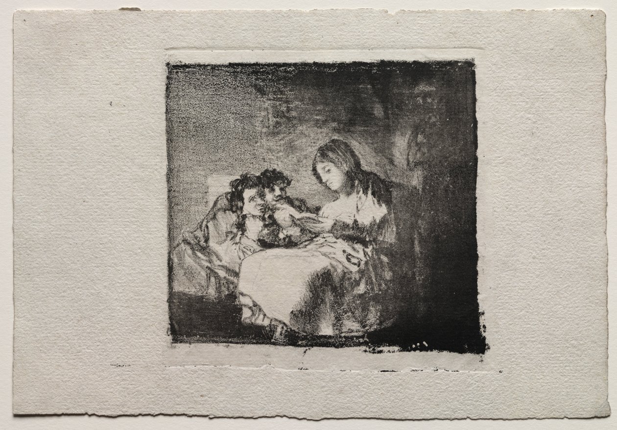 Vrouw Leest voor aan Twee Kinderen door Francisco de Goya