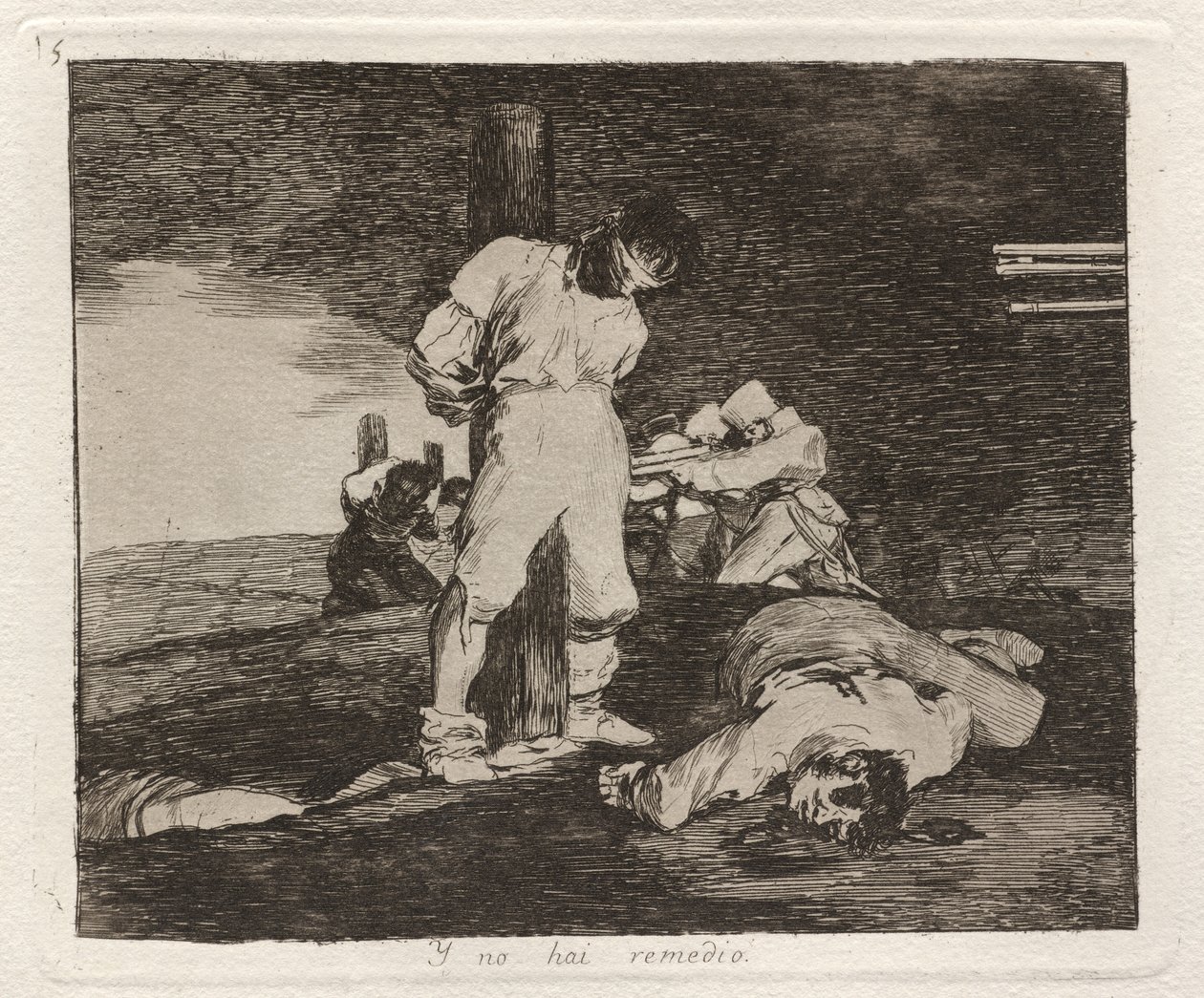 En er is geen hulp voor door Francisco de Goya