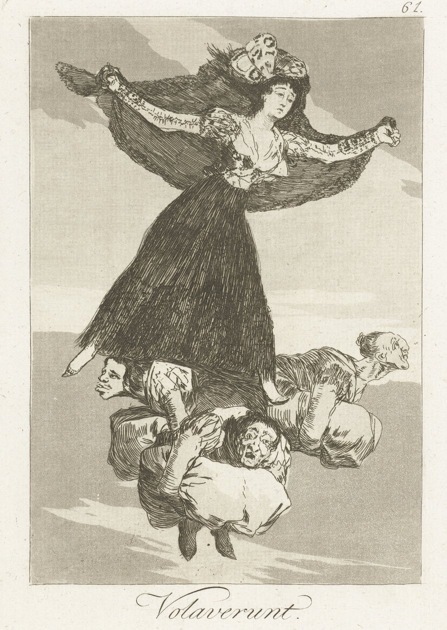 Zij hebben gevlogen (Los Caprichos) door Francisco de Goya