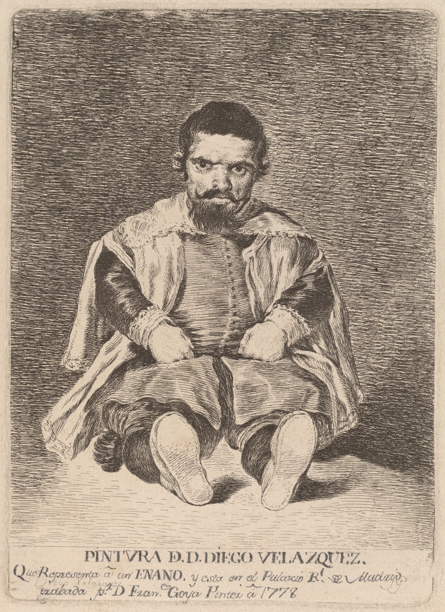 Een dwerg door Francisco de Goya after Diego Velázquez