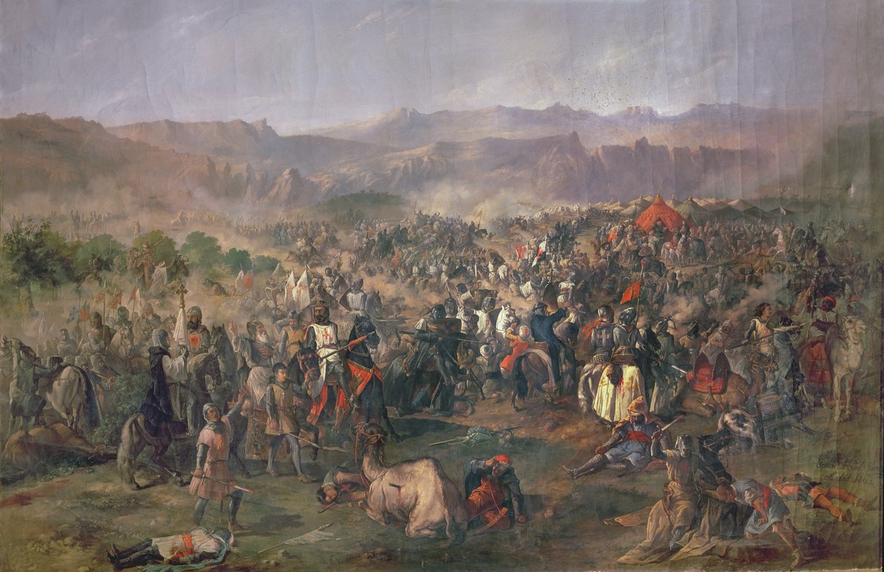 Slag bij Las Navas de Tolosa waarin de koningen van Castilië de Almohaden verslaan in 1212 door Francisco de Paula van Halen
