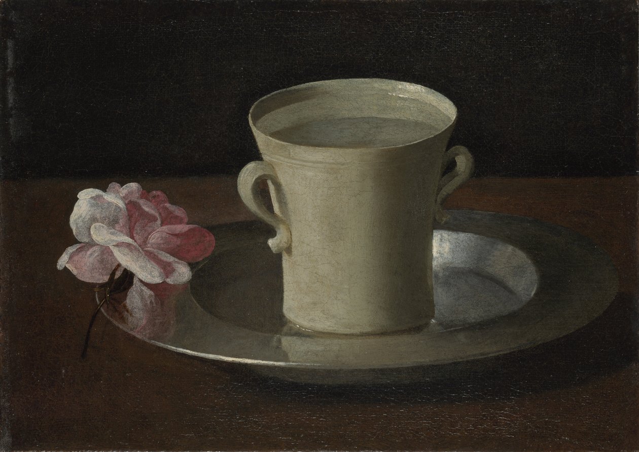 Een Kopje Water en een Roos, ca. 1630 door Francisco de Zurbaran