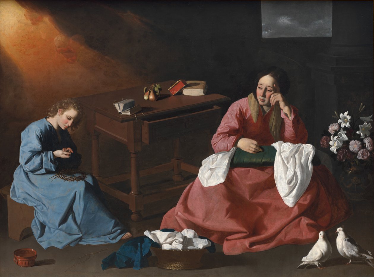 Christus en de Maagd in het Huis in Nazareth, c. 1640 door Francisco de Zurbaran