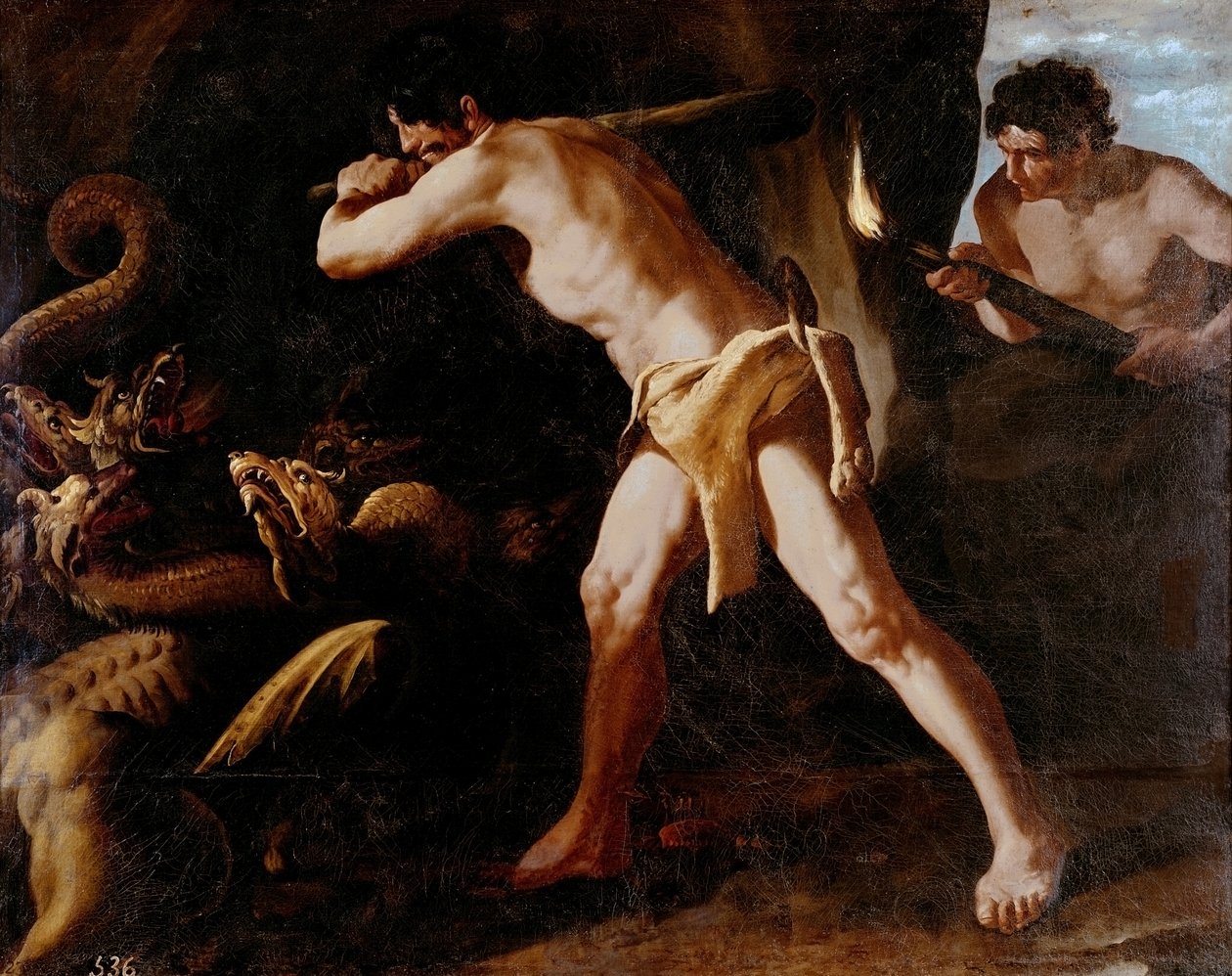 De werken van Hercules voor Buen Retiro: het doden van de Hydra van Lerna door Francisco de Zurbaran