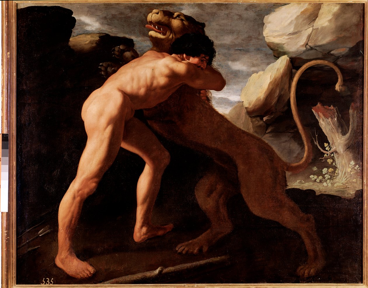 Hercules en de leeuw van Nemea (detail) door Francisco de Zurbaran