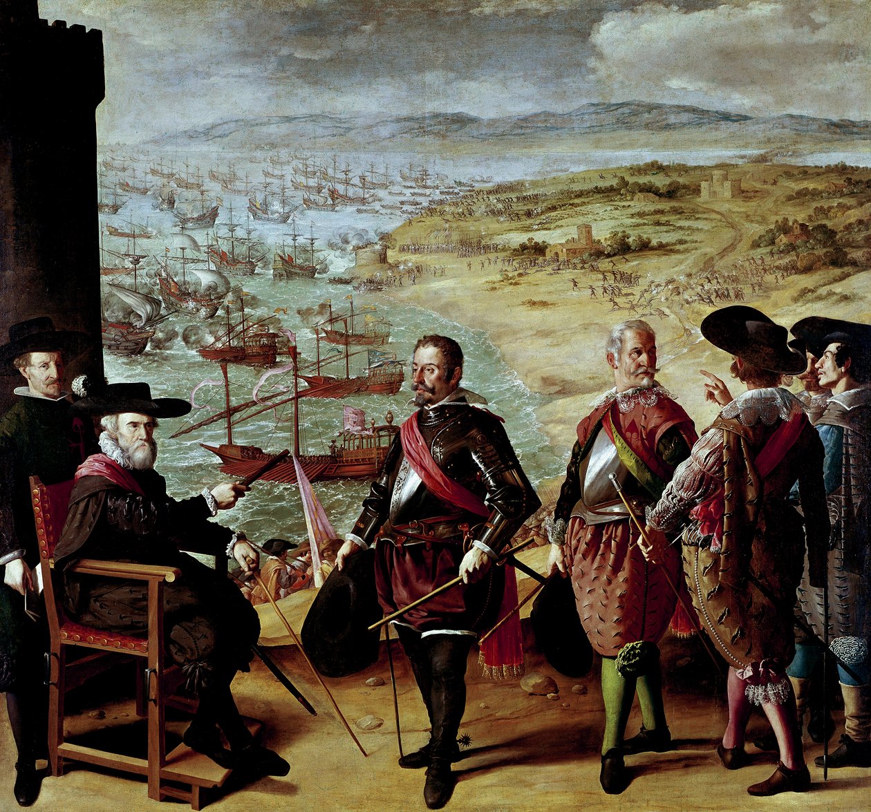 Geschilderde veldslagen voor Buen Retiro: Verdediging van Cadiz tegen de Britten in 1627 door Francisco de Zurbaran