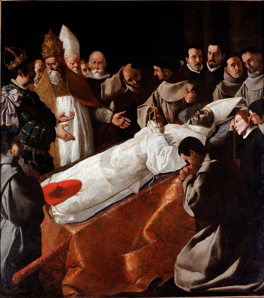 Het lichaam van Sint Bonaventura opgebaard door Francisco de Zurbaran
