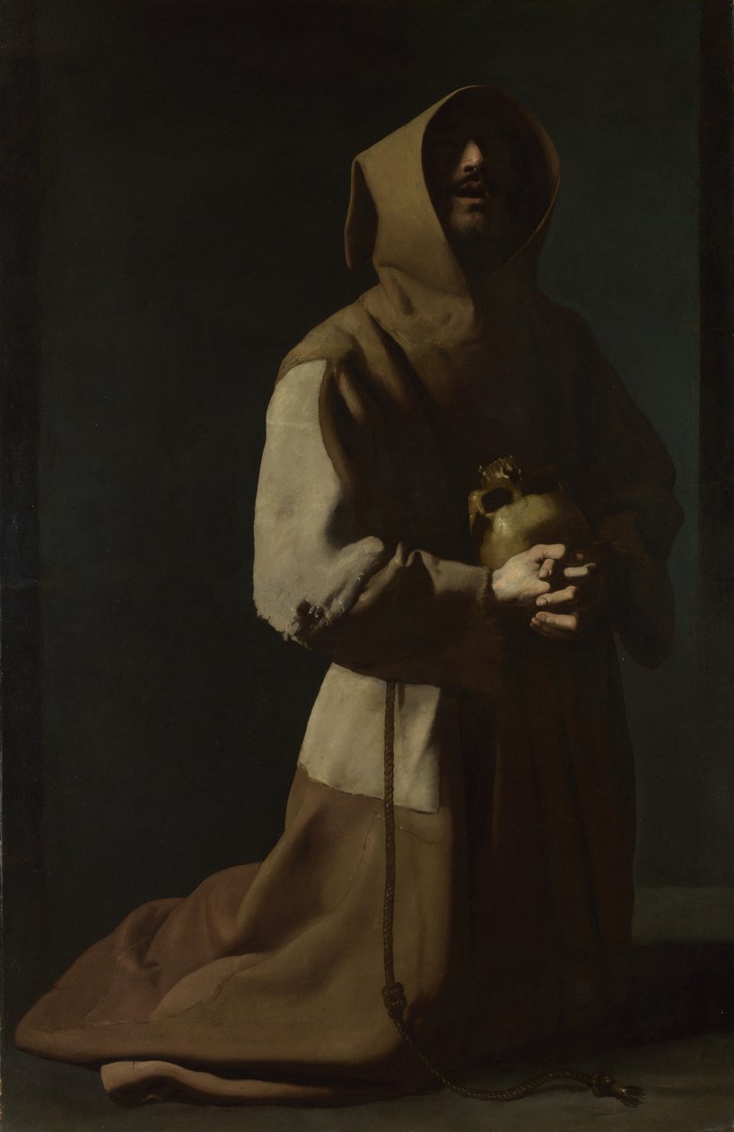 Sint Franciscus in meditatie, 1635-1640 door Francisco de Zurbaran