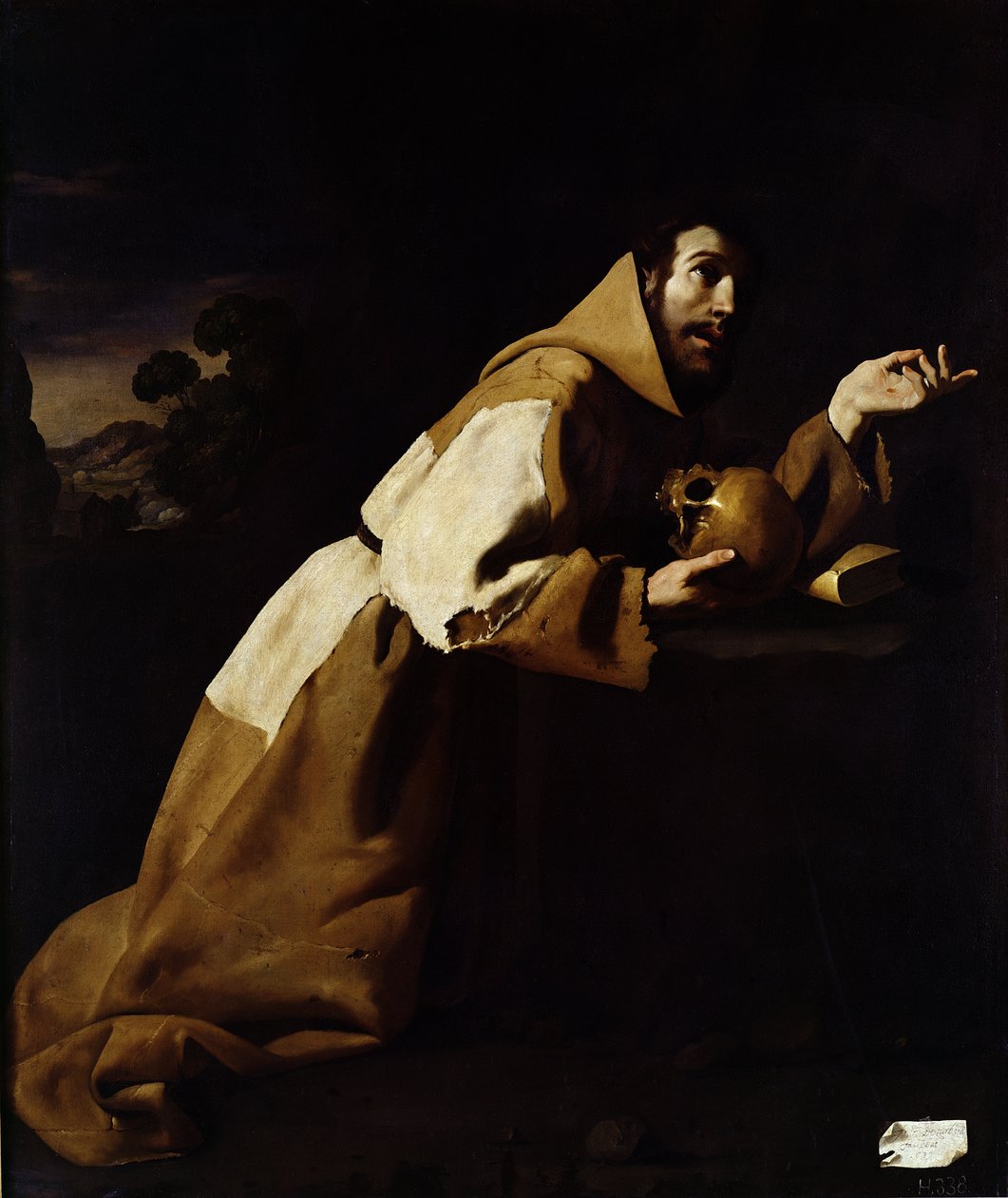 St. Franciscus in meditatie, 1639 door Francisco de Zurbaran