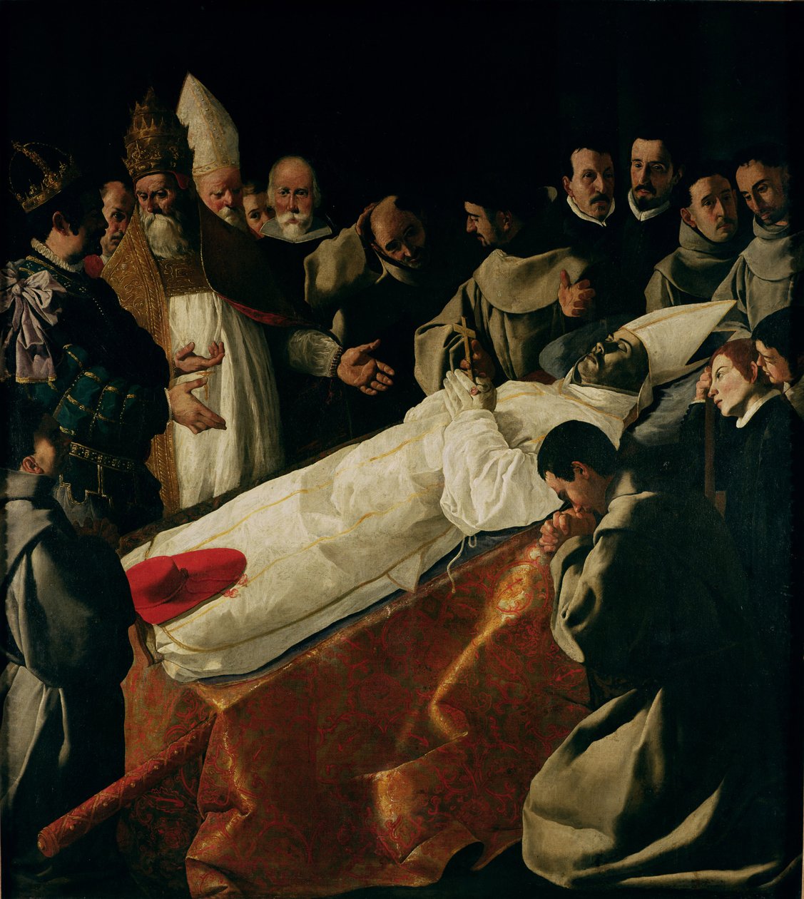 De Tentoonstelling van het Lichaam van St. Bonaventura (1221-74) na 1627 door Francisco de Zurbaran