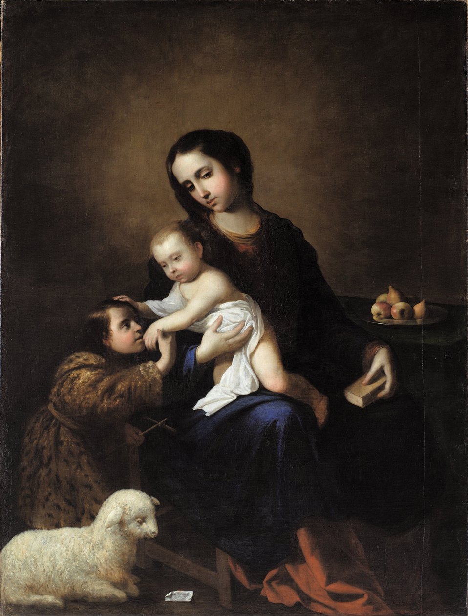 Onze Lieve Vrouw met het kindje Jezus en Johannes de Doper als kind door Francisco de Zurbaran