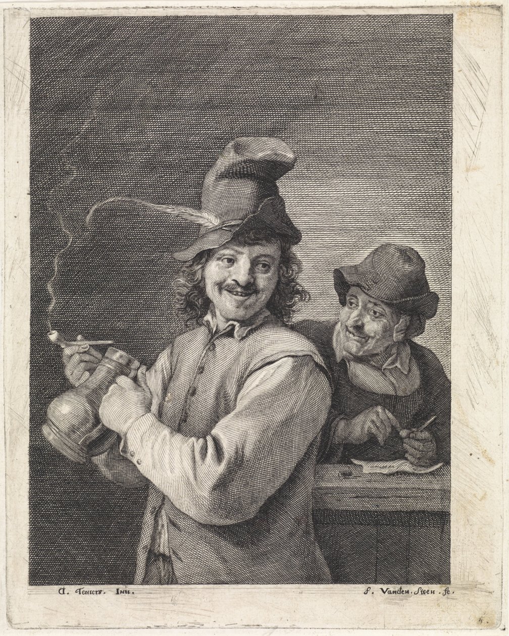 Boer met kruik en pijp door Franciscus van der Steen