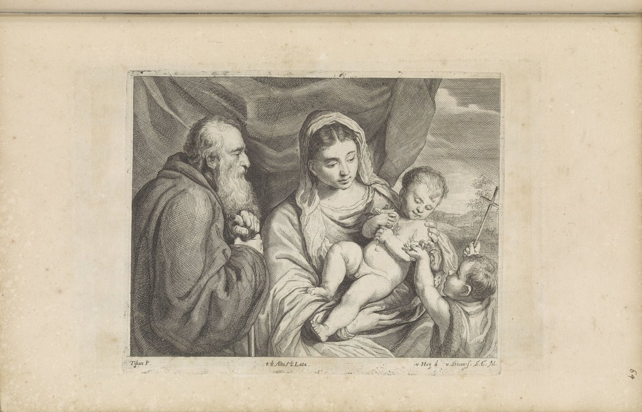 Maria met het Christuskind en de jonge Johannes de Doper door Franciscus van der Steen