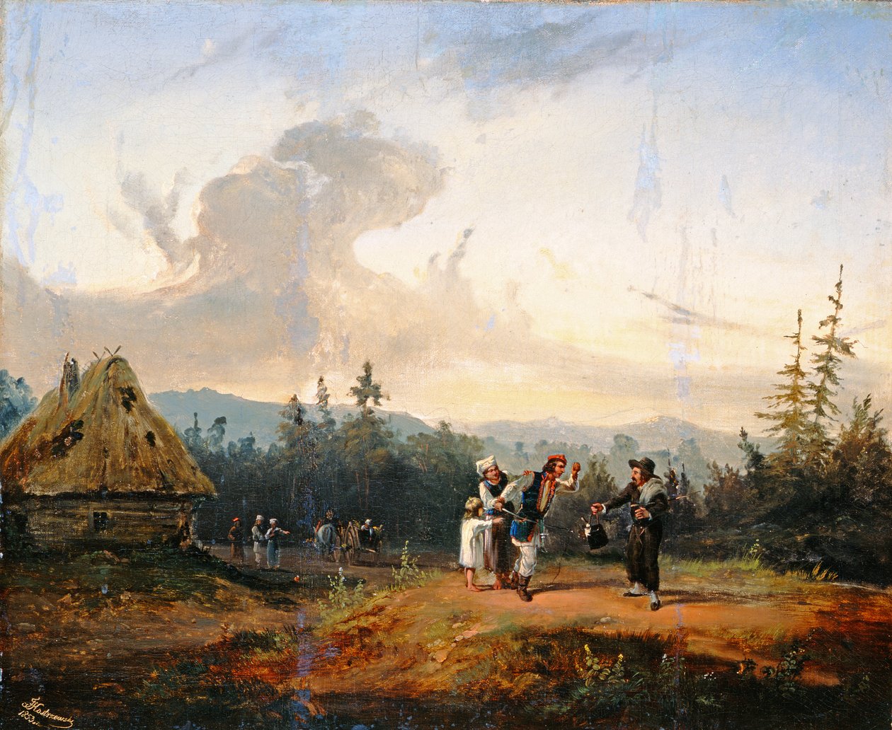 Argumenten met de Joodse koopman, 1853 door Franciszek Kostrzewski