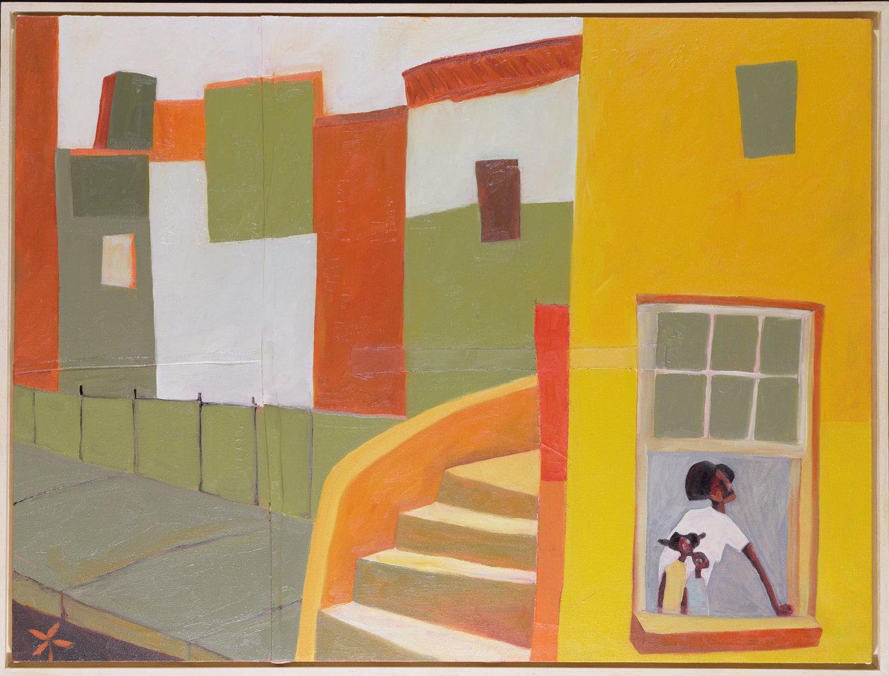 Brownstone Blues, 2000 (gemengde techniek op doek) door Francks Deceus