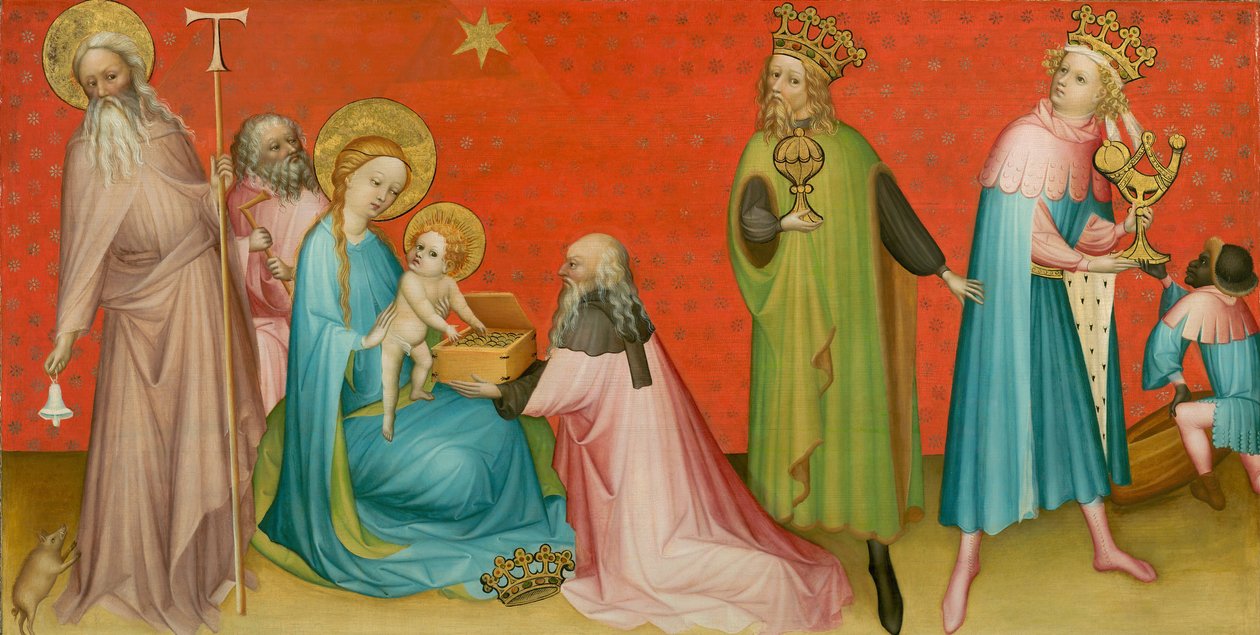 Aanbidding der Wijzen met Sint Antonius Abt door Franco Flemish Master
