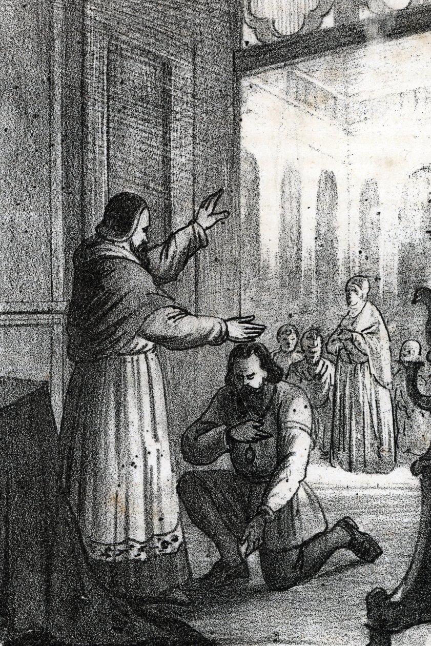 Ontmoeting tussen paus Paulus III en Karel V in Rocca di Busseto in 1543 door Franco Mistrali