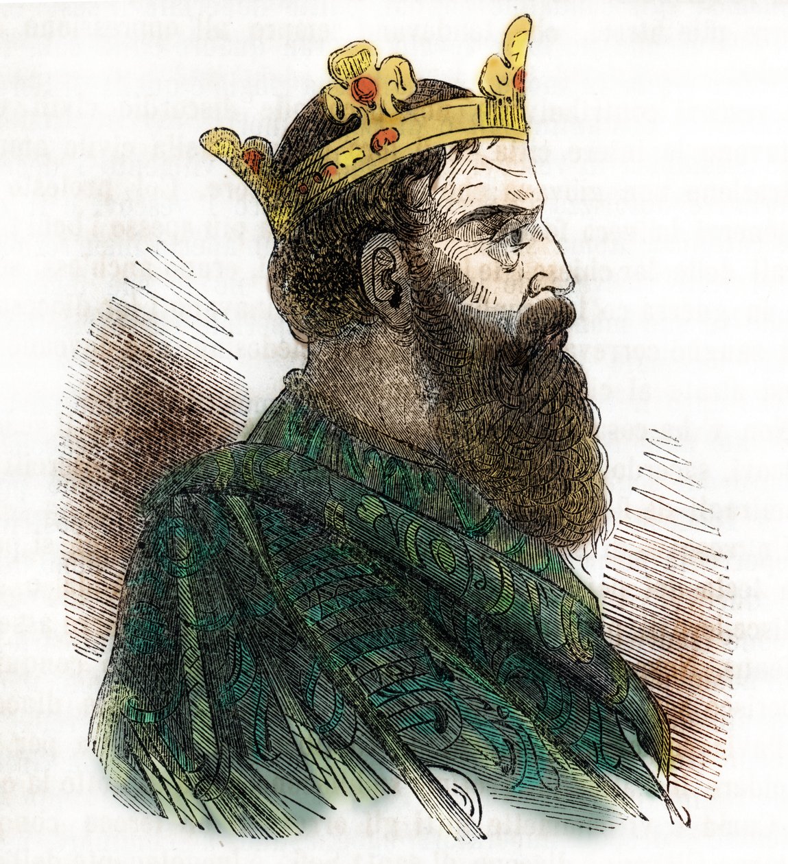 Portret van de Byzantijnse Keizer Leon III de Isauriër (680-741) Tekening uit 
