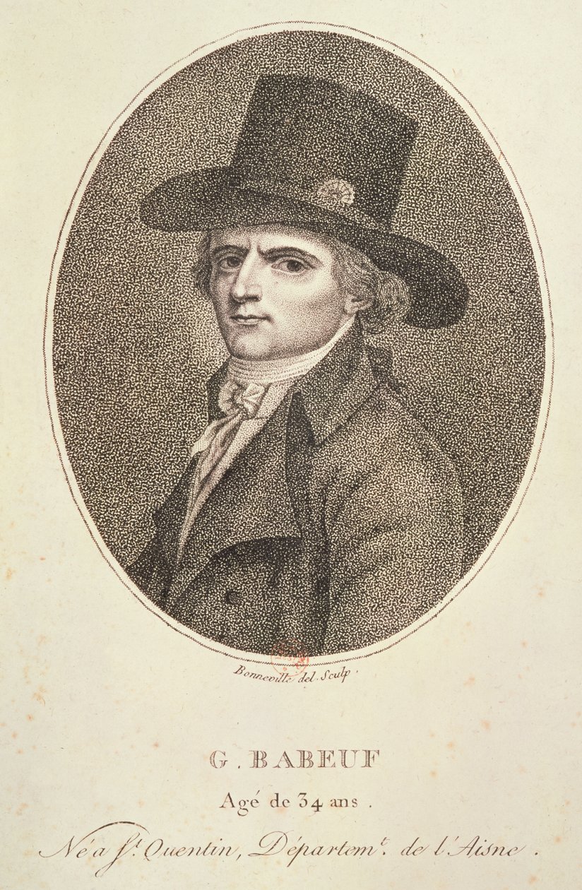 Medailonportret van Francois Noel (1760-97) bekend als Gracchus Babeuf, 1794 door Francois Bonneville