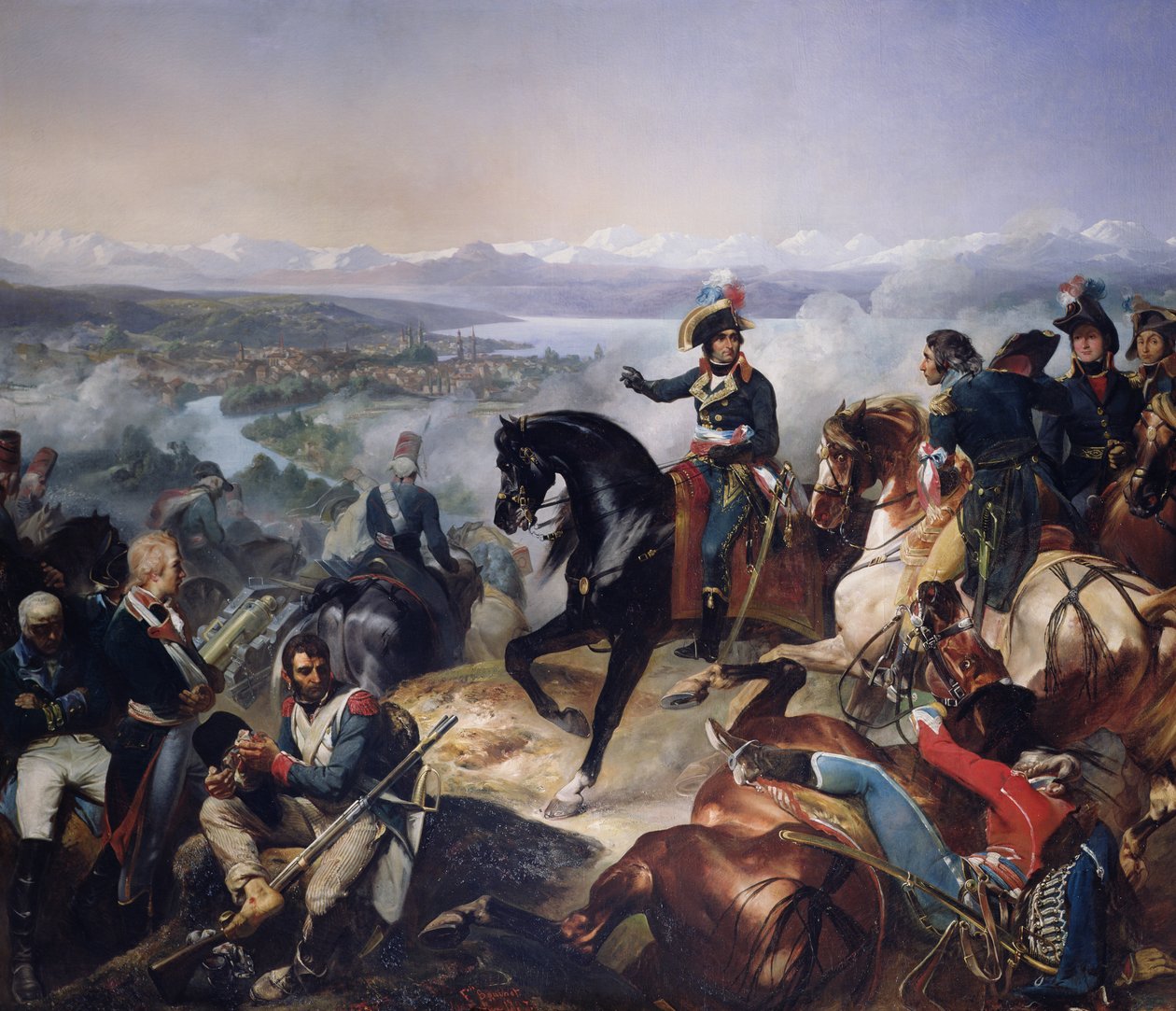 De slag bij Zürich, 25 september 1799, 1837 door Francois Bouchot