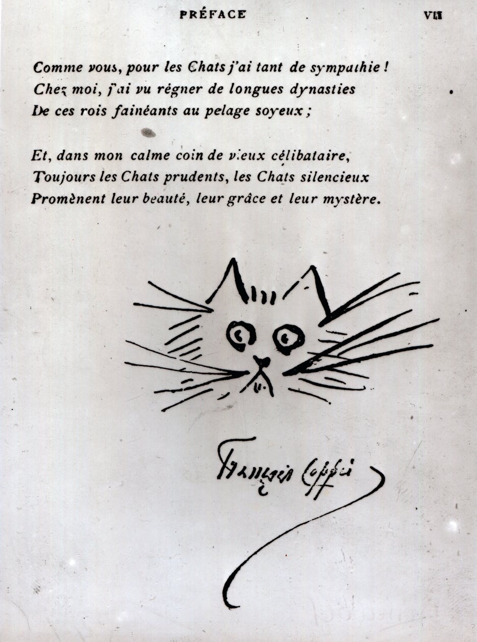Kattenkop, illustratie voor een gedicht van François Coppée door Francois Coppee