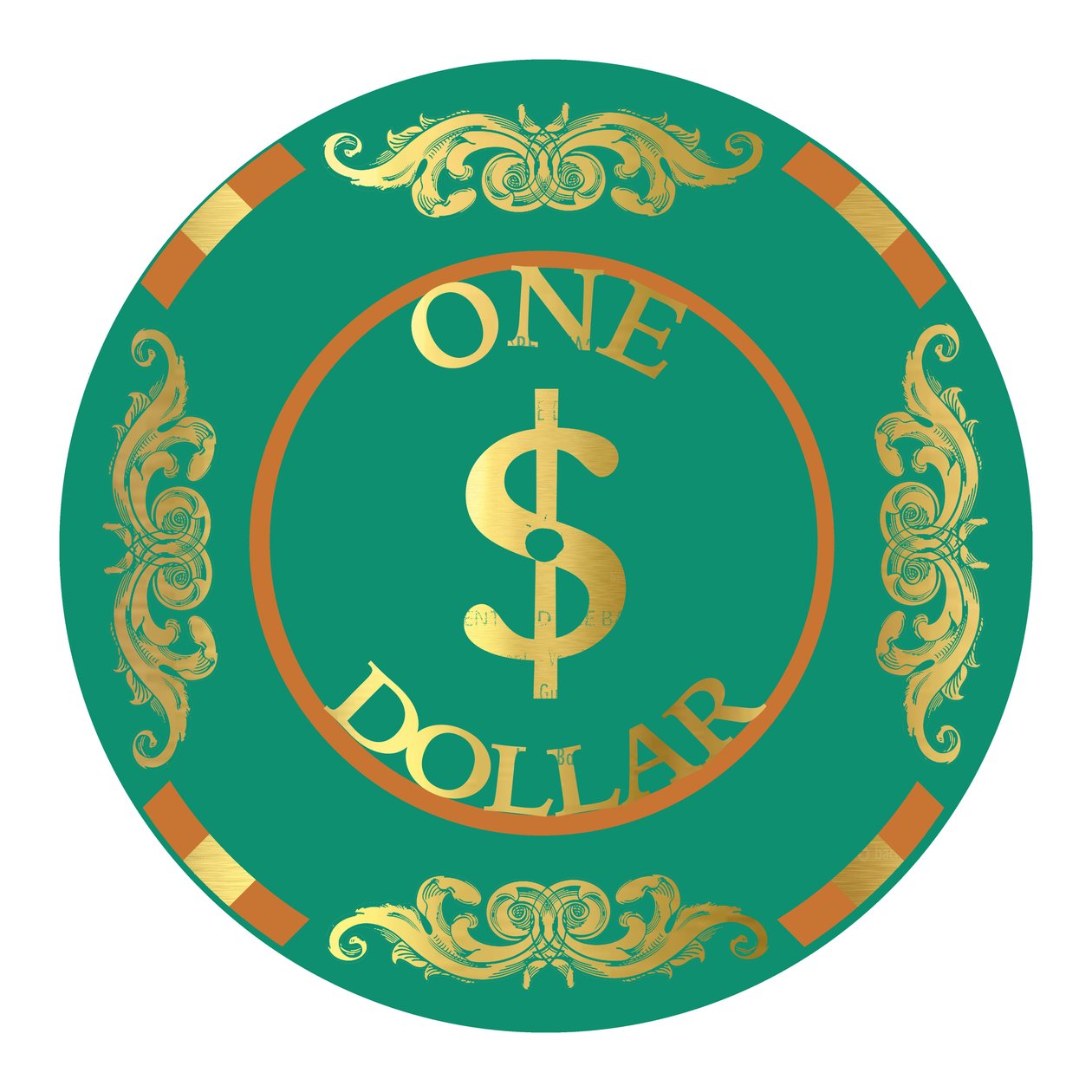 Pokerchip $1, 2015, digitaal door Francois Domain